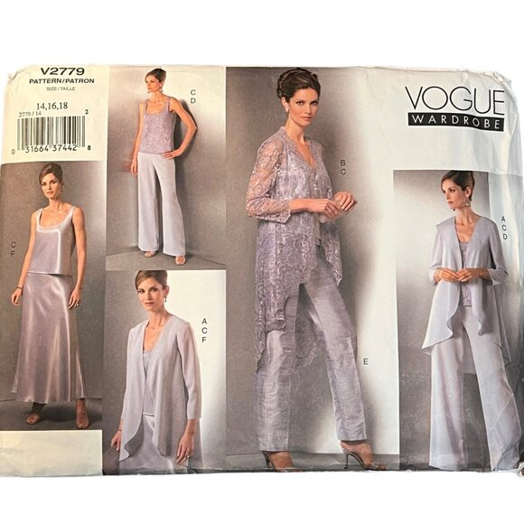 Vogue Wardrobe Misses Petite Jacket Top Pants Dress Sewing Pattern V2779 Sizes 1 - Picture 1 of 2